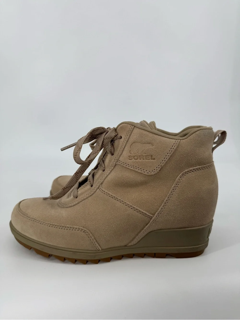 Sorel Women's Evie Sport Lace Waterproof Winter Wedge Gorpcore Booties Size 8.5